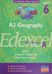 A2 Geography Unit 6 Unit 6 Synoptic People And Their Environments Yates