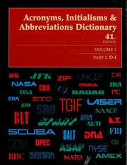 Acronyms Initialisms Abbreviations Dictionary A Guide To Acronyms Abbreviations Contractions Alphabetic Symbols And Similar Condensed Appellations 41st Ed Hall