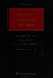 Americans With Disabilities Act Handbook Volumes 1 2 20092 Cummulative Supplement 4th Ed Perritt