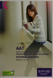 Aat Aq2016 External Auditing Exam Kit Association Of Accounting Technicians