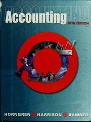 Accounting 5th Ed Horngren Charles T 1926 Harrison Walter T