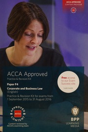 Acca Paper F4 Corporate And Business Law Englishl Association Of Chartered Certified Accountants Great Britain