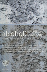 Alcohol No Ordinary Commodity Research And Public Policy Babor