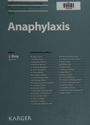 Anaphylaxis Ring Johannes 1945 S Karger Firm