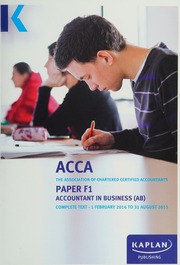 Acca And Fia Diploma In Accounting And Business Paper F1 Accountant In Business Abfab Unknown