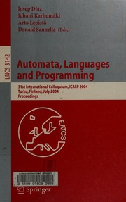 Automata Languages And Programming 31st International Colloquium Icalp 2004 Turku Finland July 1216 2004 Proceedings 1 Edition International Colloquium On Automata