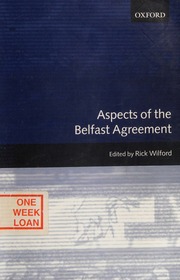 Aspects Of The Belfast Agreement Wilford Rick 1947