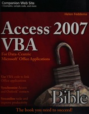 Access 2007 Vba Bible For Datacentric Microsoft Office Applications Feddema
