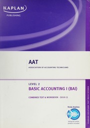 Aat Association Of Accounting Technicians Level 2 Basic Accounting I Bai 20102011 Unknown