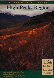 Adirondack Trails High Peaks Region 13th Ed Goodwin Tony 1949 Adirondack Mountain Club