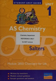 As Chemistry Salters Unit 1 Module 2850 Chemistry For Life Allan