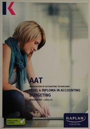 Aat Association Of Accounting Technicians 201415 Level 4 Diploma In Accounting Budgeting Unknown