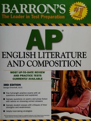Ap English Literature And Composition 3rd Ed Ehrenhaft George