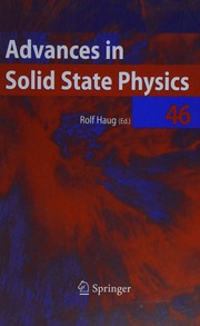 Advances In Solid State Physics Vol 46 1 Edition Deutsche Physikalische Gesellschaft 1963 Spring Meeting 2006 Dresden