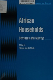 African Households Censuses And Surveys Van De Walle Etienne