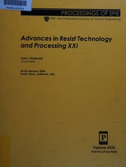 Advances In Resist Technology And Processing Xxi 2324 February 2004 Santa Clara California Usa Sturtevant