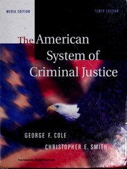 The American System Of Criminal Justice 10th Ed George F Cole