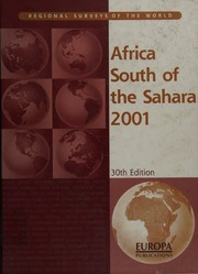Africa South Of The Sahara 2001 30 Edition Europa Publications Limited