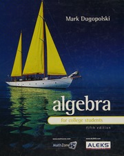 Algebra For College Students Dugopolski Mark