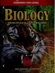 Assessment Item Listing For Biology Unknown