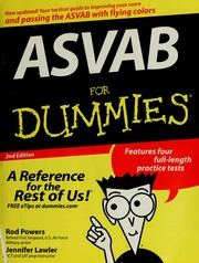 Asvab For Dummies 2nd Ed Powers Rod Lawler Jennifer 1965 Lawler