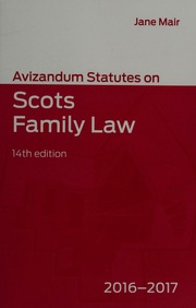 Avizandum Statutes On Scots Family Law 20162017 Mair Jane