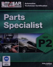 Automotive Technician Certification Parts Specialist Test P2 Unknown