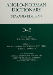 Anglonorman Dictionary 2nd Ed Gregory Stewart 1946 Rothwell