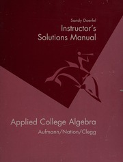 Applied College Algebra Instructors Solutions Manual Doerfel