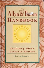 The Allyn Bacon Handbook 5th Ed Leonard J Rosen