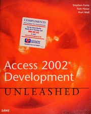 Access 2002 Development Unleashed 1st Edition Forte Stephen