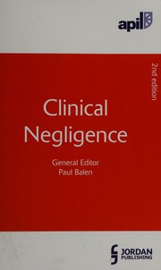 Apil Clinical Negligence Balen Paul Editor Association Of Personal Injury Lawyers
