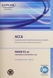 Acca The Association Of Chartered Certified Accountants Paper P2 Int Corporate Reportingcr Di 1 Ban Unknown