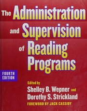 The Administration And Supervision Of Reading Programs 4th Ed Wepner