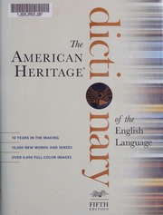 The American Heritage Dictionary Of The English Language Fifth Edition Unknown