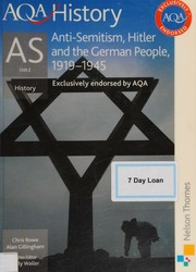 Antisemitism Hitler And The German People 19191942 As Unit 2 Waller