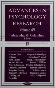 Advances In Psychology Research Volume 49 1 Edition Columbus