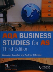Aqa Business Studies For As 3rd Ed Surridge Malcolm 1955 Gillespie