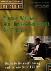 Advanced Windows Small Business Server 2003 Best Practices None Brelsford