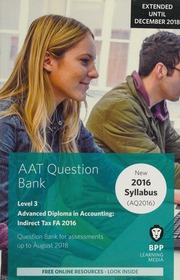 Aat Advanced Diploma In Accounting Level 3 Indirect Tax Fa 2016 Bpp Learning Media Firm