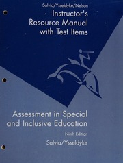 Assessment In Special And Inclusive Education Salvia John Nelson