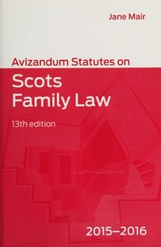 Avizandum Statutes On Scots Family Law 20152016 Mair J