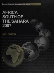 Africa South Of The Sahara 2007 36 Edition Unknown