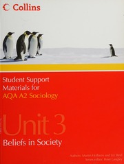 Aqa Sociology A2 Unit 3 Beliefs In Society Student Support Materials Langley
