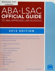 Abalsac Official Guide To Abaapproved Law Schools American Bar Association Law School Admission Council