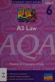 A2 Law Module 6 Concepts Of Law Darwent Peter Currer Jennifer