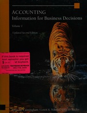 Accounting Information For Business Decisions Cunningham Billie M Nikolai