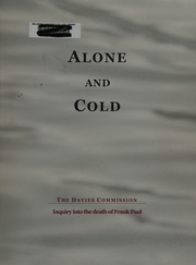 Alone And Cold The Davies Commission Inquiry Into The Death Of Frank Paul Interim Report Davies Commission Inquiry Into The Death Of Frank Paul Bc
