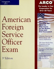 American Foreign Service Officer Exam 3 Edition Bender Elaine
