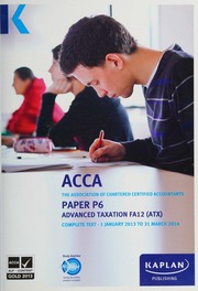 Acca Paper P6 Advanced Taxation Finance Act 2012 For 2013 Examination Sittings Complete Text Association Of Chartered Certified Accountants